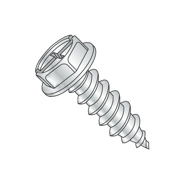 Newport Fasteners Sheet Metal Screw, #10-16 x 1 in, Zinc Plated Steel Flange Hex Head 2500 PK 897866-2500 - main